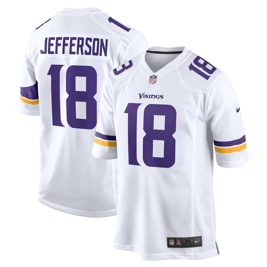 Men Minnesota Vikings #18 Justin Jefferson Nike White Game NFL Jersey->minnesota vikings->NFL Jersey